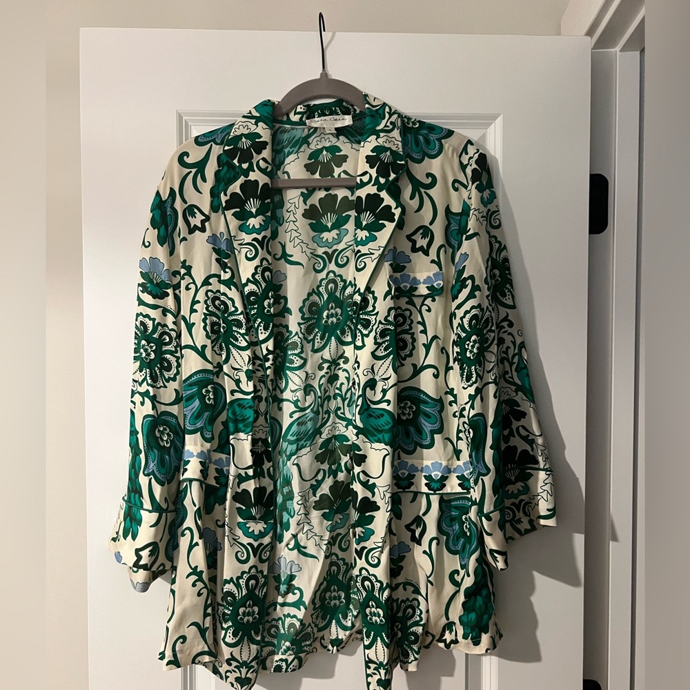 NWOT Cara Cara Venezia Peacock Print Jacket